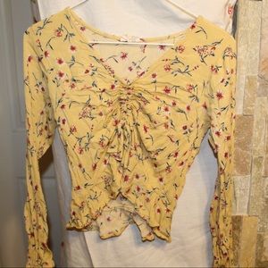 Sky and Sparrow Yellow Floral Long-Sleeve